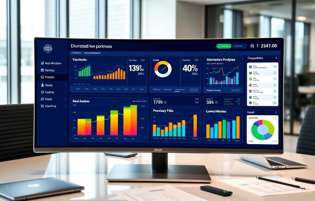 A diversified investment portfolio dashboard